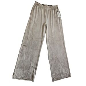 Better Together Dark Beige Velvet Wide Leg Pants Large New Pull On  Stretch